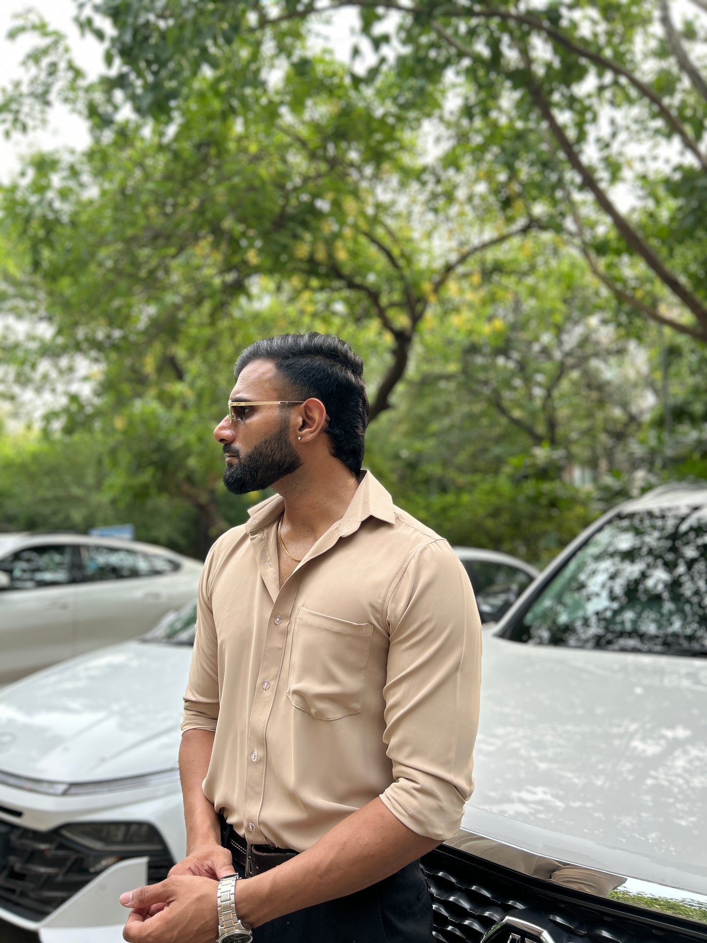 Beige shirt for men, men full sleeves shirt, summer inspiration for men outfit, classy shirts for men, elegant men shirt, premium ikimi quality